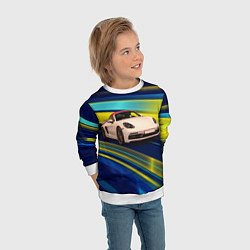 Свитшот детский Спортивная немецкая машина Porsche 911, цвет: 3D-белый — фото 2