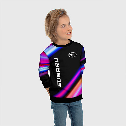 Детский свитшот Subaru speed lights / 3D-Черный – фото 3