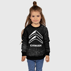 Свитшот детский Citroen с потертостями на темном фоне, цвет: 3D-черный — фото 2