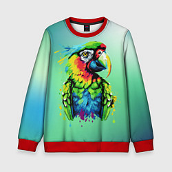 Свитшот детский Разноцветный попугай, цвет: 3D-красный