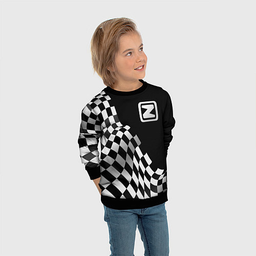 Детский свитшот Zotye racing flag / 3D-Черный – фото 3
