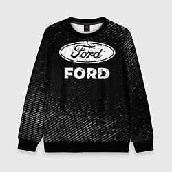 Свитшот детский Ford с потертостями на темном фоне, цвет: 3D-черный