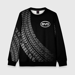 Свитшот детский BYD tire tracks, цвет: 3D-черный