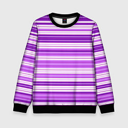 Свитшот детский Фиолетовые полосы, цвет: 3D-черный