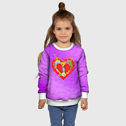 Свитшот детский Цветы от сердца, цвет: 3D-белый — фото 2