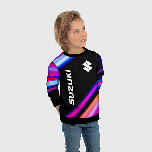 Детский свитшот Suzuki speed lights / 3D-Черный – фото 3