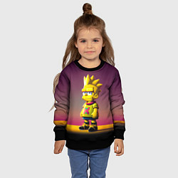 Свитшот детский Барт Симпсон - нейросеть, цвет: 3D-черный — фото 2