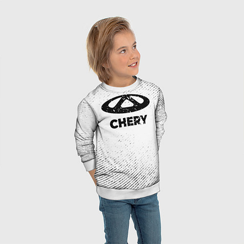 Детский свитшот Chery с потертостями на светлом фоне / 3D-Белый – фото 3