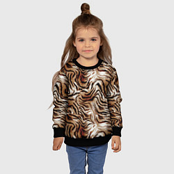 Свитшот детский Меховая шкура тигра, цвет: 3D-черный — фото 2