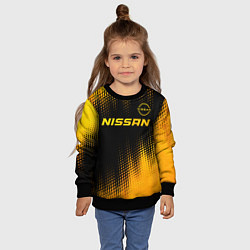 Свитшот детский Nissan - gold gradient: символ сверху, цвет: 3D-черный — фото 2