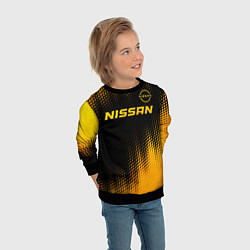Свитшот детский Nissan - gold gradient: символ сверху, цвет: 3D-черный — фото 2