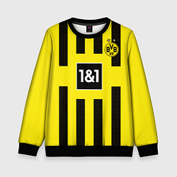 Свитшот детский ФК Боруссия Дортмунд форма 2223 домашняя, цвет: 3D-черный