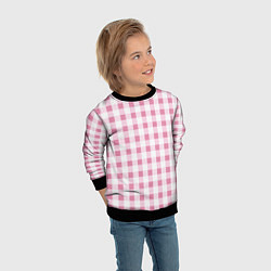 Свитшот детский Барби-розовый: клетка, цвет: 3D-черный — фото 2