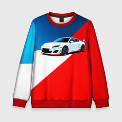 Свитшот детский Нарисованный автомобиль, цвет: 3D-красный