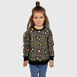 Свитшот детский Листочки и звёзды, цвет: 3D-черный — фото 2