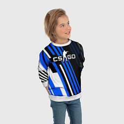 Свитшот детский Кс го - синий вулкан, цвет: 3D-белый — фото 2