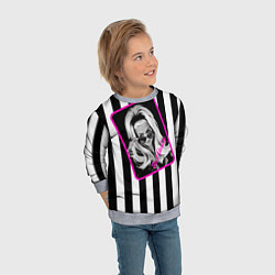 Свитшот детский Барби и полосы, цвет: 3D-меланж — фото 2