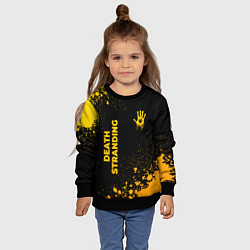 Свитшот детский Death Stranding - gold gradient: надпись, символ, цвет: 3D-черный — фото 2