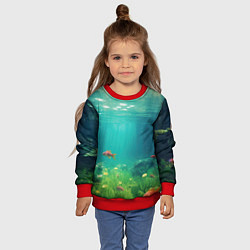 Свитшот детский Подводный мир, цвет: 3D-красный — фото 2