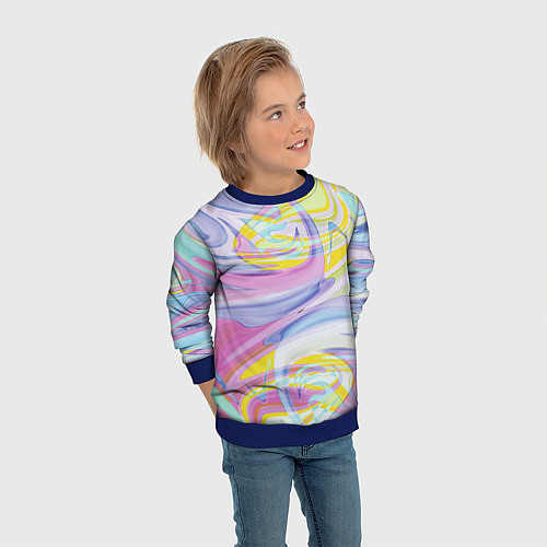 Детский свитшот Нежная абстракция / 3D-Синий – фото 3
