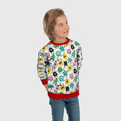 Свитшот детский Весёлые монстры, цвет: 3D-красный — фото 2