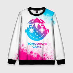 Свитшот детский Tomodachi Game neon gradient style, цвет: 3D-черный