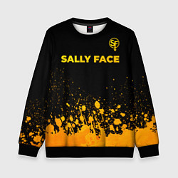 Свитшот детский Sally Face - gold gradient: символ сверху, цвет: 3D-черный