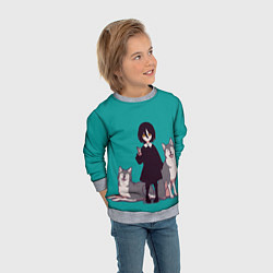 Свитшот детский Наюта с песиками, цвет: 3D-меланж — фото 2