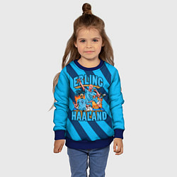 Свитшот детский Эрлинг Холанд ФК Манчестер Сити 9, цвет: 3D-синий — фото 2