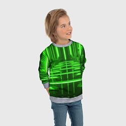 Свитшот детский Зеленые световые объекты, цвет: 3D-меланж — фото 2