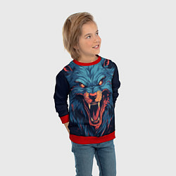 Свитшот детский Art blue wolf, цвет: 3D-красный — фото 2