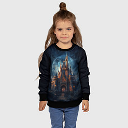 Свитшот детский Замок: арт нейросети, цвет: 3D-черный — фото 2