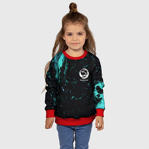 Детский свитшот Beastcoast абстракт / 3D-Красный – фото 4