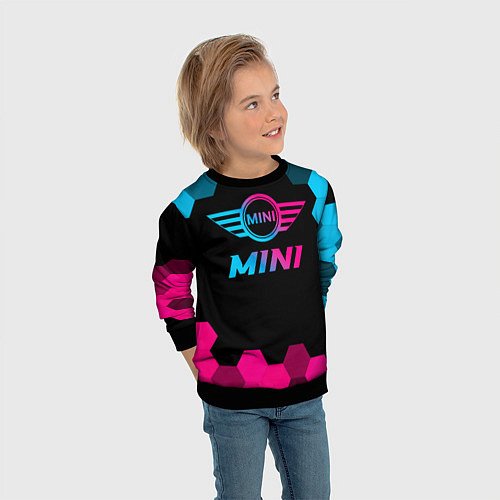 Детский свитшот Mini - neon gradient / 3D-Черный – фото 3