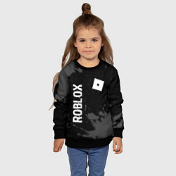 Свитшот детский Roblox glitch на темном фоне: надпись, символ, цвет: 3D-черный — фото 2