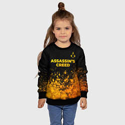 Свитшот детский Assassins Creed - gold gradient: символ сверху, цвет: 3D-черный — фото 2