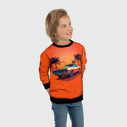 Свитшот детский Ретро автомобиль, цвет: 3D-черный — фото 2