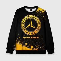 Свитшот детский Mercedes - gold gradient, цвет: 3D-черный