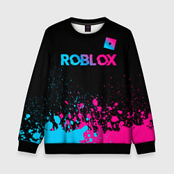 Детский свитшот Roblox - neon gradient: символ сверху