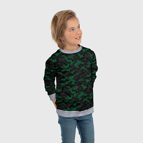 Детский свитшот Точечный камуфляжный узор Spot camouflage pattern / 3D-Меланж – фото 3