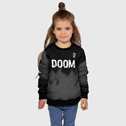 Свитшот детский Doom glitch на темном фоне: символ сверху, цвет: 3D-черный — фото 2