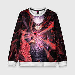 Свитшот детский Годжо Сатору red, цвет: 3D-белый