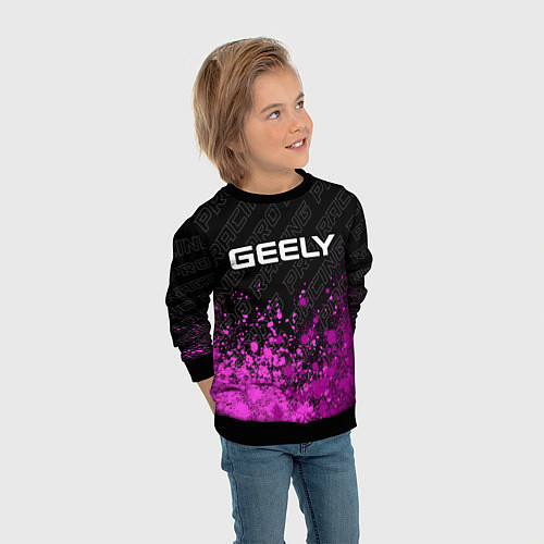Детский свитшот Geely pro racing: символ сверху / 3D-Черный – фото 3