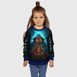 Свитшот детский Сова в колдовской мантии, цвет: 3D-синий — фото 2