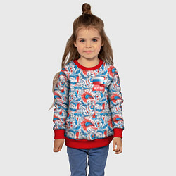 Свитшот детский Russia pattern, цвет: 3D-красный — фото 2
