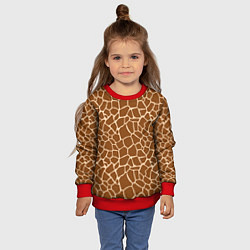 Свитшот детский Пятнистая шкура жирафа, цвет: 3D-красный — фото 2