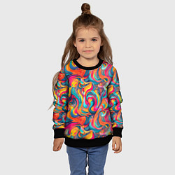 Свитшот детский Разноцветные мазки красок, цвет: 3D-черный — фото 2