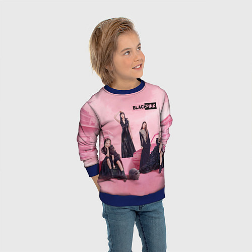 Детский свитшот Blackpink poster / 3D-Синий – фото 3
