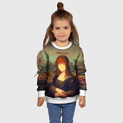 Свитшот детский Макима в стиле картины Мона Лиза, цвет: 3D-белый — фото 2