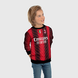 Свитшот детский ФК Милан форма 2324 домашняя, цвет: 3D-черный — фото 2